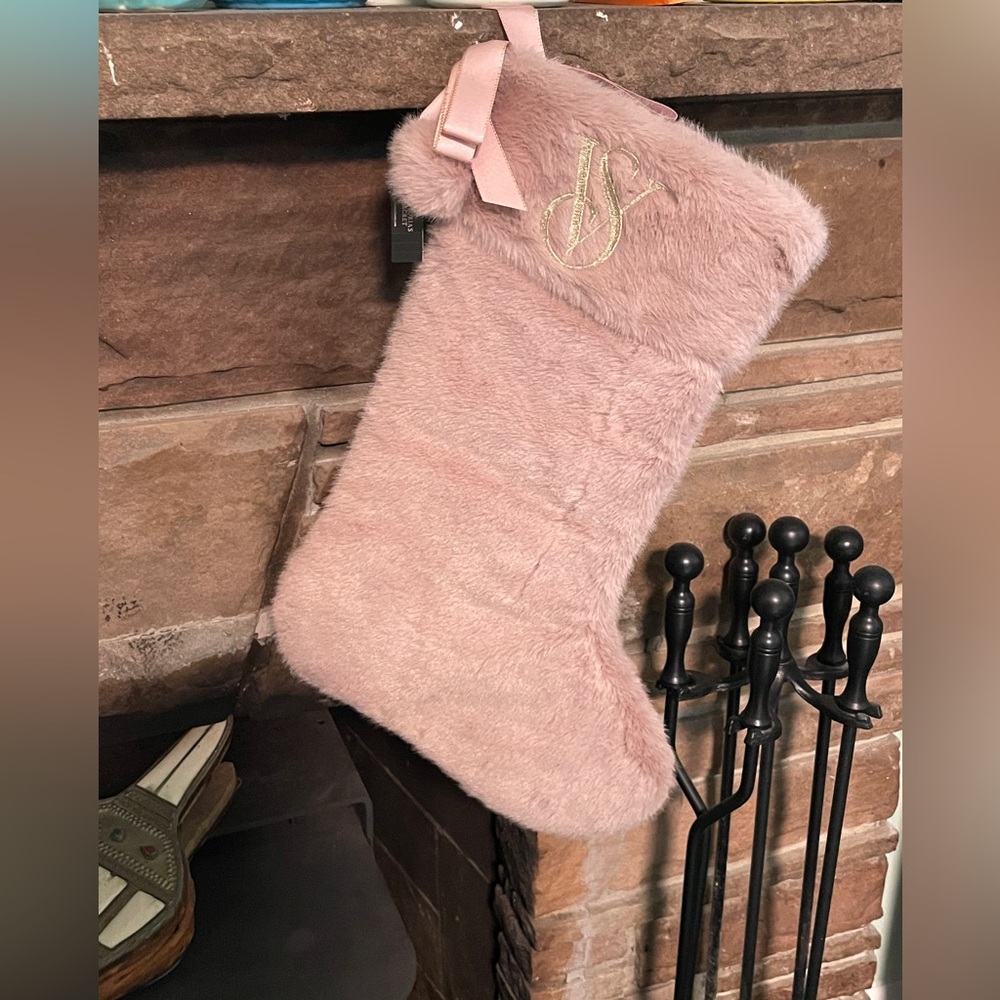 Victoria's Secret Blush Faux Fur Stocking